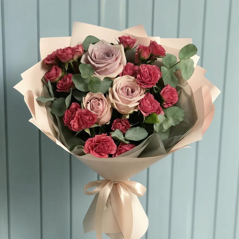 Букет цветов из: Гвоздики и Розы в Ремонтном