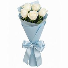 Букет 5 Белых роз Проуд в Ремонтном