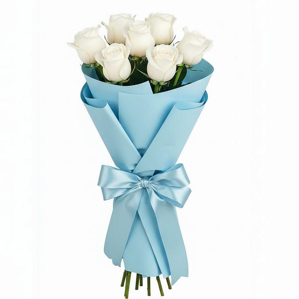 Букет 7 белых роз Проуд в Ремонтном