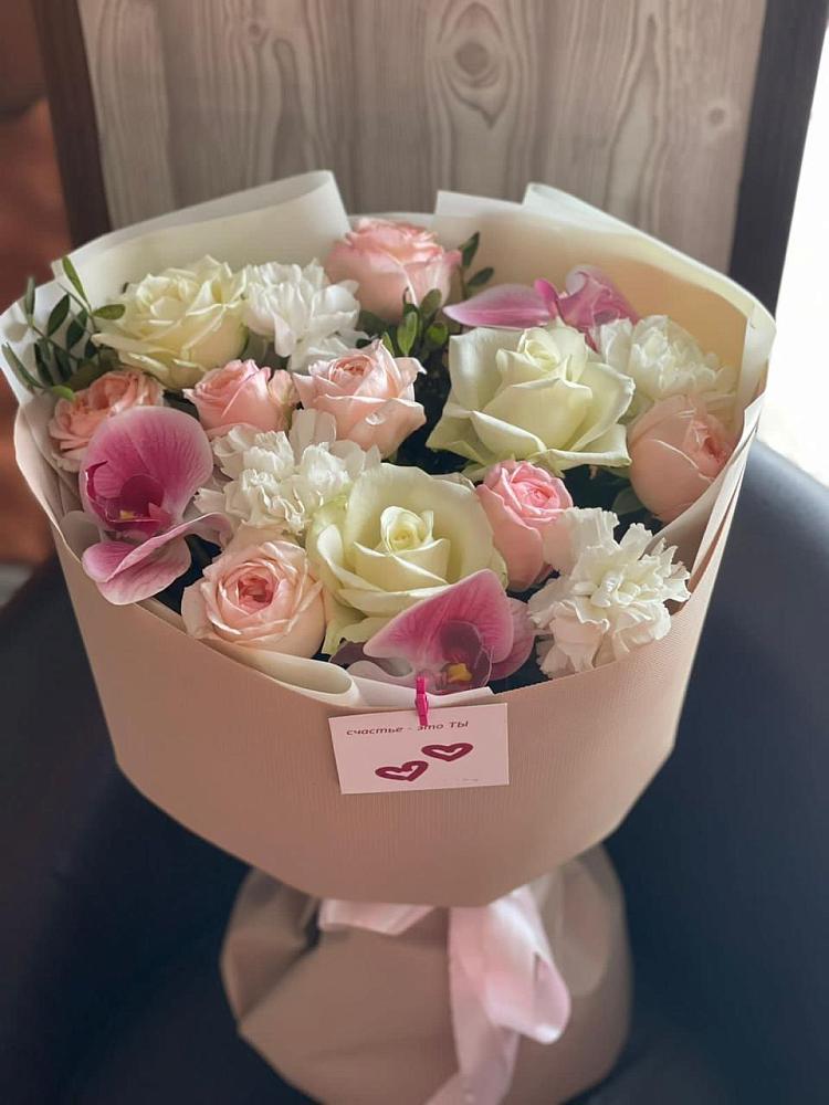 Букет цветов из: Орхидеи, Розы и Гвоздики в Ремонтном