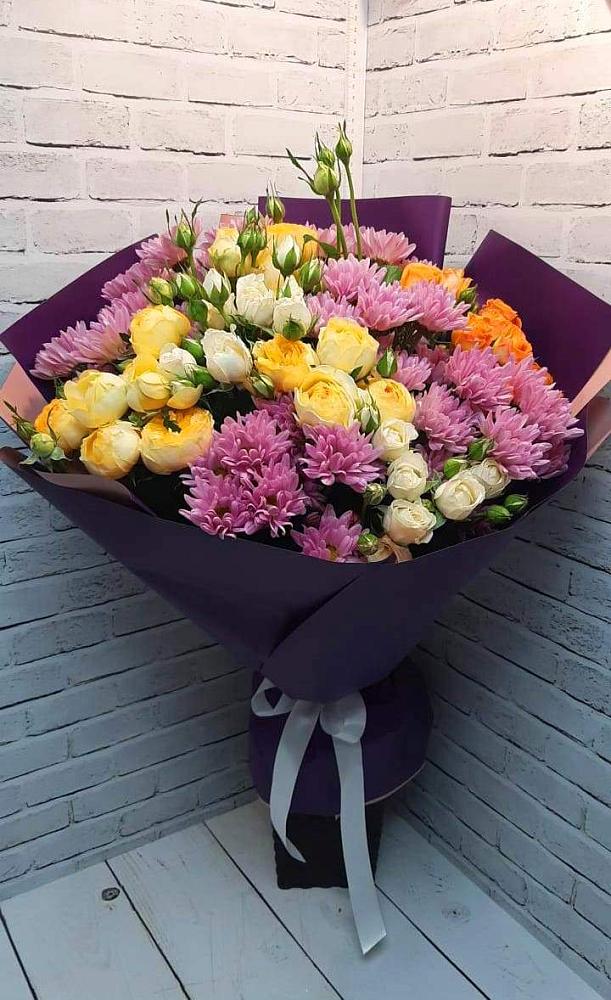 Букет цветов из: Хризантемы и Розы в Ремонтном