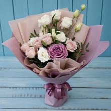 Букет цветов из:  Розы и Лизиантусы #REPLACE_PRED# Ремонтном