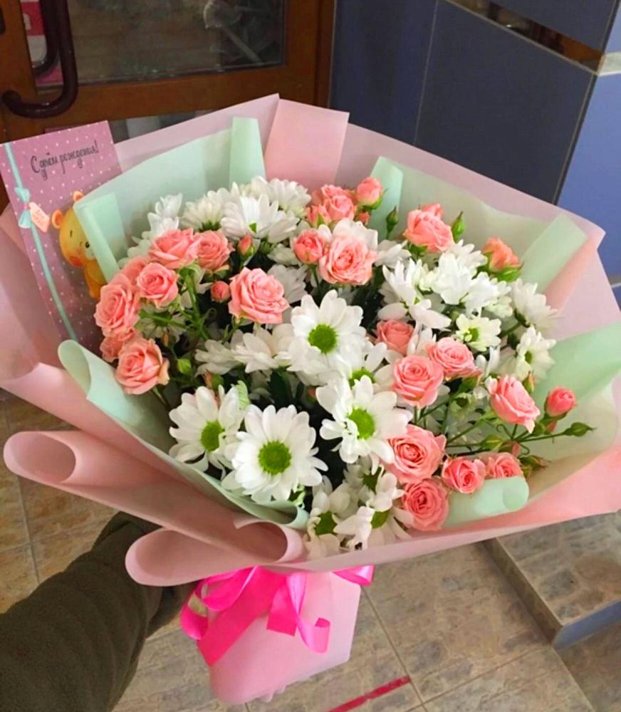 Букет цветов из: Розы и Хризантемы в Ремонтном