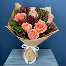 Букет цветов из:  Розы и Альстромерии в Ремонтном