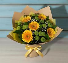 Букет цветов из:  Герберы и Хризантемы в Ремонтном