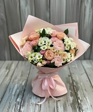 Букет цветов из:  Гвоздики, Розы и Хризантемы #REPLACE_PRED# Ремонтном