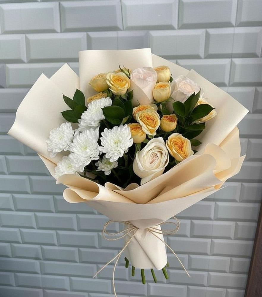 Букет цветов из: Розы и Хризантемы в Ремонтном
