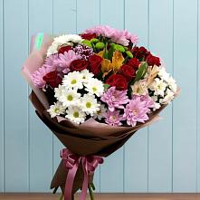 Букет цветов из:  Розы, Хризантемы и Альстромерии в Ремонтном