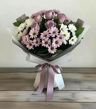 Букет цветов из:  Хризантемы и Розы #REPLACE_PRED# Ремонтном